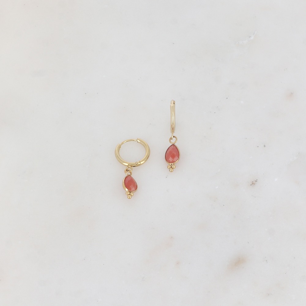 Pendientes Aro Lagrima de piedra natural -varios modelos- - Imagen 3