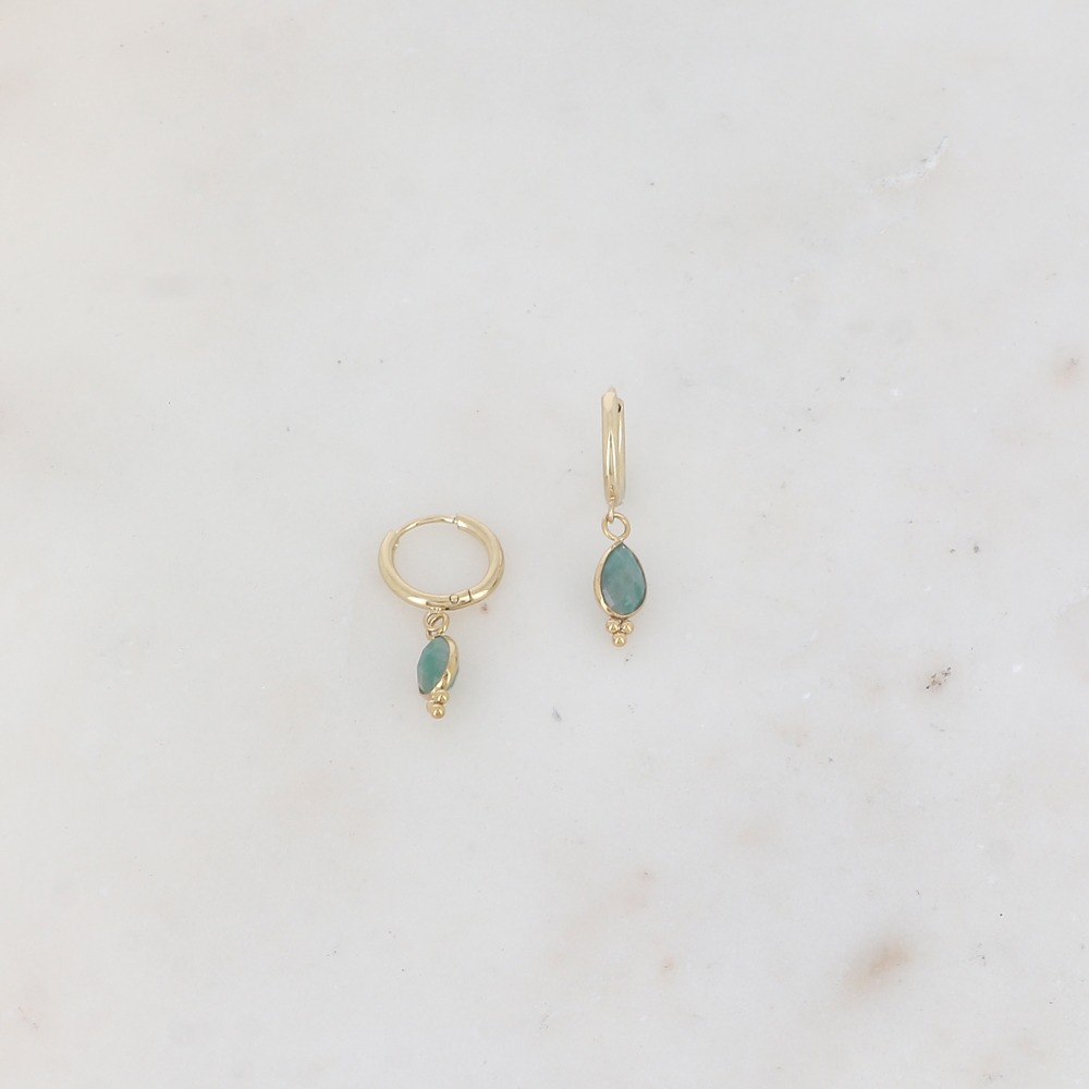 Pendientes Aro Lagrima de piedra natural -varios modelos-