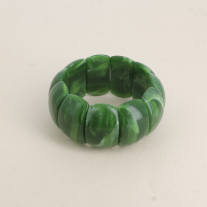 Brazalete Cuentas verde caqui de acetato