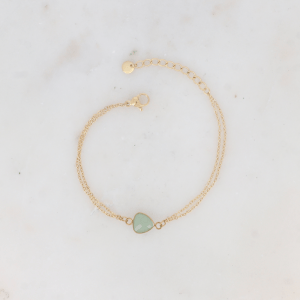 Pulsera doble hebra con Aventurina verde