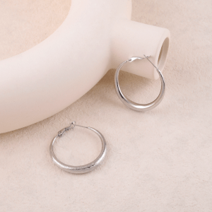 Alternative view of Pendientes Aro efecto cepillado -2 modelos-