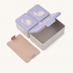 Alternative view of Fiambrera Driss Lunchbox Cat Warm lilac de Liewood