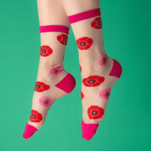 Alternative view of Calcetines transparentes Amapolas de Coucou Suzette