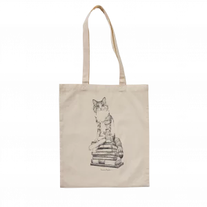 Tote bag Cat on books de Lalauri