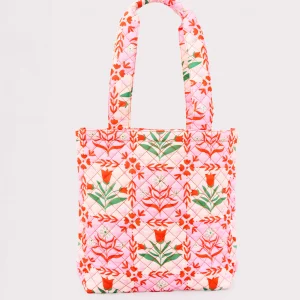 Bolso tote acolchado Pink tile floral de Ban.do