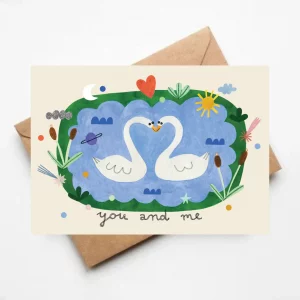 Postal You and me swans de Daria Solak