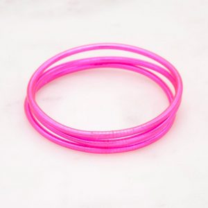 Alternative view of Pulsera Budista Fina Fucsia Talla S