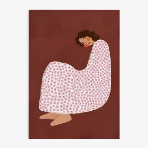 Print Figura acurrucada con vestido de lunares de Bea Müller