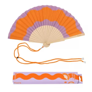 Abanico Ondas naranja y morado de Fisura