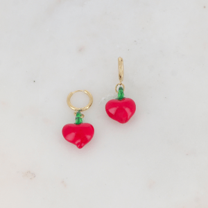 Pendientes Corazón de cerámica esmaltada