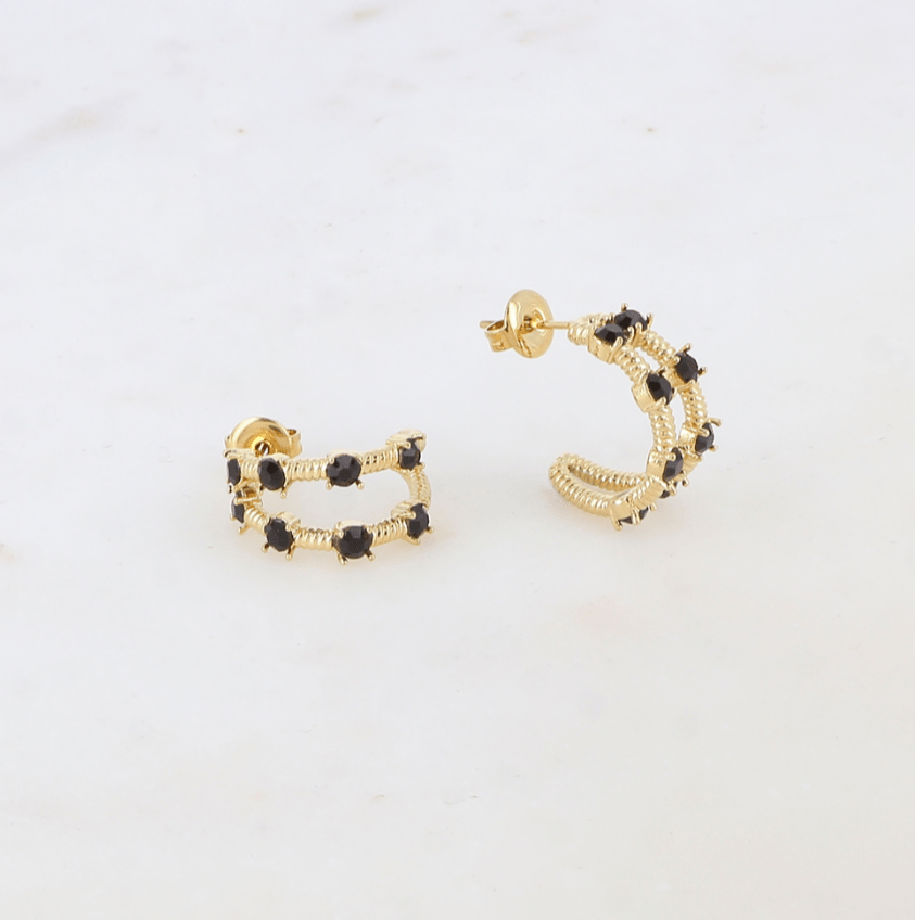 Pendientes aro de doble fila con brillantes -varios modelos- - Imagen 2