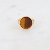 Anillo ajustable con Ojo de tigre redondo