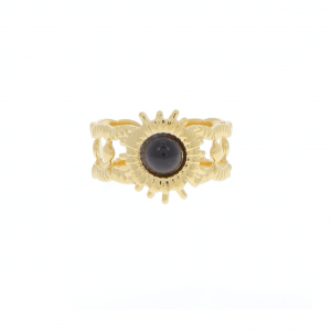Anillo ajustable Sol con piedra Ónix