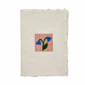 Postal con rafia Campanilla azul de Rice