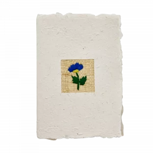 Postal con rafia Centaurea azul de Rice