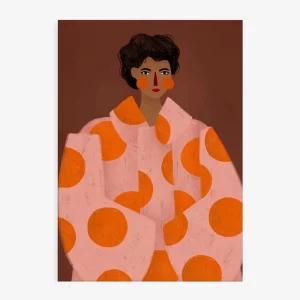 Print Mujer con abrigo de lunares de Bea Müller