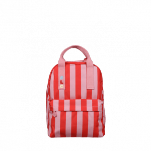 Mochila mediana • stripe • poppy red + litchi • de Ole