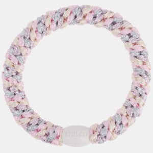 Goma del pelo Kknekki Mix Silver pink glitter