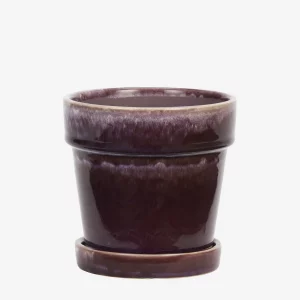 Maceta de cerámica Ciruela con plato Madam Stoltz
