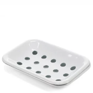 Jabonera Retro Esmaltada Blanca de Rex London - Imagen 3