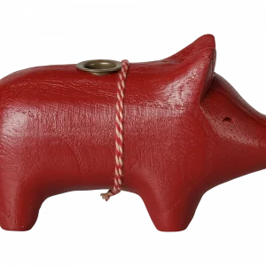 Alternative view of Portavelas de madera Cerdito Rojo de Maileg