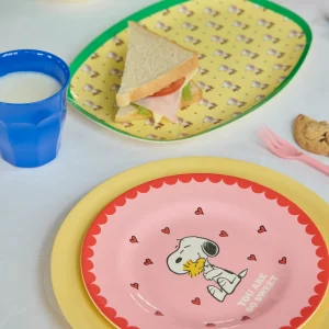 Alternative view of Plato de Melamina Snoopy rosa de Rice