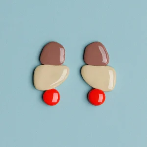 Pendientes Candy Earrings Marrón y Rojo de Depeapa