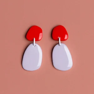 Pendientes Shapes Rojo y Azul de Depeapa