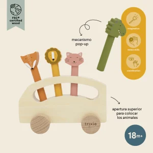 Autobús de madera Pop-Up de animales Trixie baby - Imagen 5