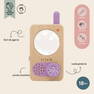 Juguete Walkie Talkie de madera Mrs. Peacock Trixie baby - Imagen 3