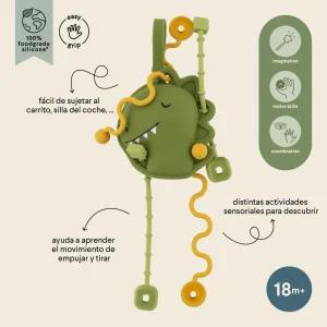 Juguete Sensorial para tirar de Silicona Mr. Dino Trixie baby - Imagen 3
