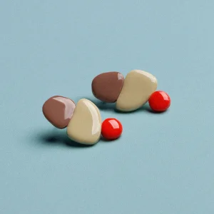 Pendientes Candy Earrings Marrón y Rojo de Depeapa - Imagen 5