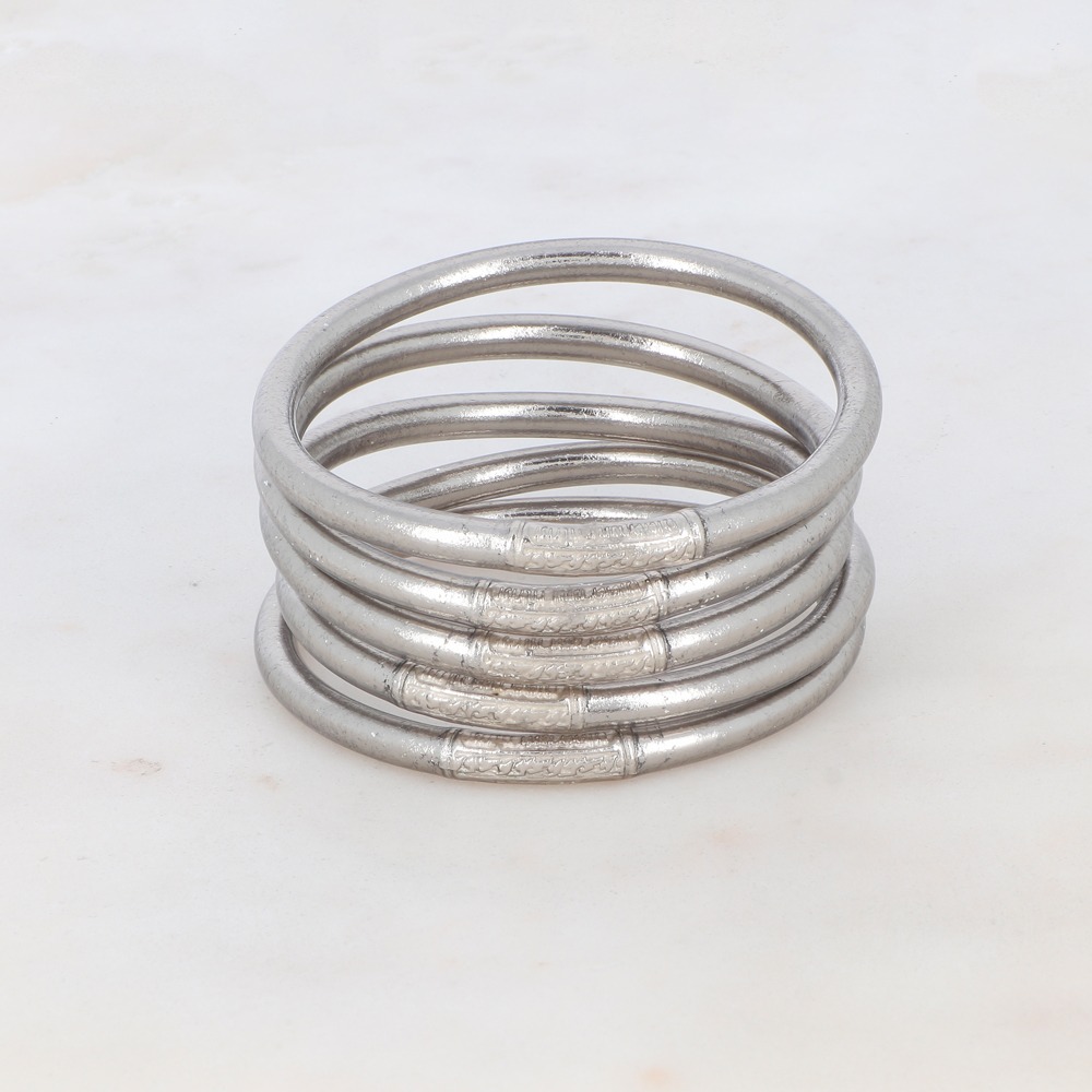 Pulsera Budista con Mantra Plata Dark