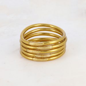 Pulsera Con Mantra Oro Viejo Talla S
