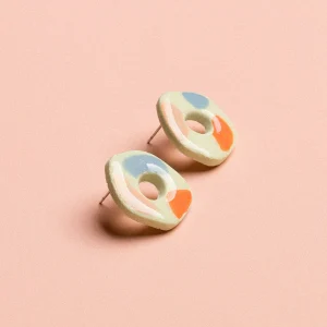 Pendientes Terrazzo Donut Orange de Depeapa - Imagen 3