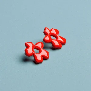 Pendientes Floral Earrings Rojo de Depeapa - Imagen 3