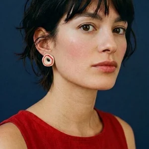 Alternative view of Pendientes Terrazzo Donut Brown de Depeapa