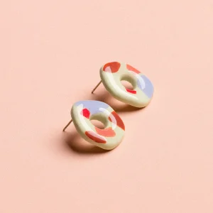 Pendientes Terrazzo Donut Brown de Depeapa - Imagen 3
