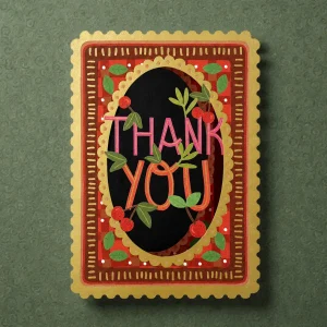 Postal Troquelada Thank You de Alljoy