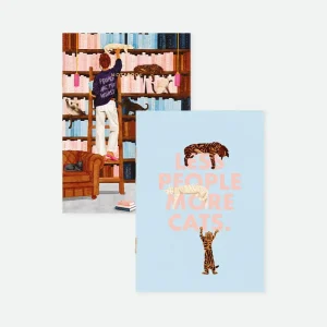 Set de 2 Cuadernos Pocket A6 Less People More Cats de All The Ways To Say