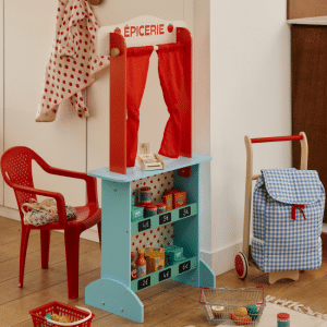 Alternative view of Carrito de la compra infantil Cuadros Vichy de Mercredi et Patati