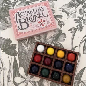 Paleta fosforera 12 colores clásicos de Acuarelas Brunel