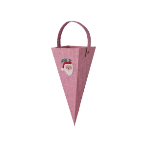 Adorno navideño Cono de rafia rosa de Rice