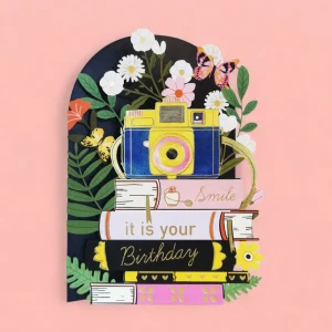 Postal troquelada Smile Bday de Alljoy design