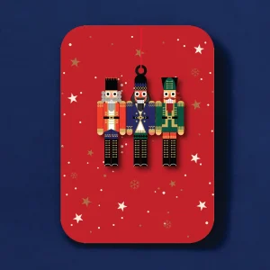 Postal con adorno de madera Trio de Cascanueces de Alljoy Design